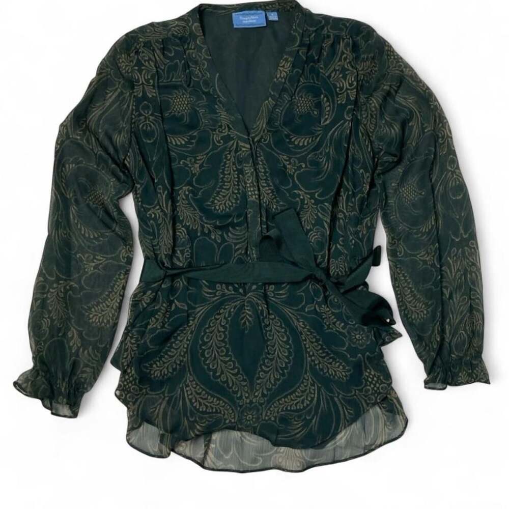 Simply Vera Vera Wang Long Sleeve Paisley Blouse Size S